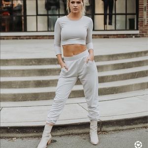 Victoria's Secret Light Gray Track Joggers